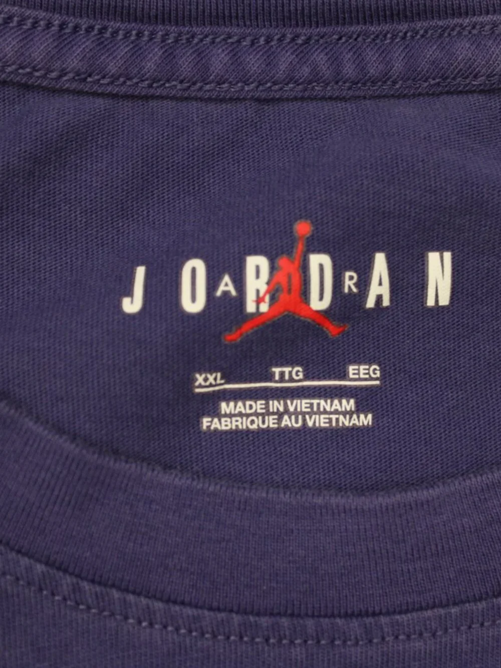Jordan Flight Shirt Men 2XL XXL Purple Double Sided Cotton Short Sleeve Pullover